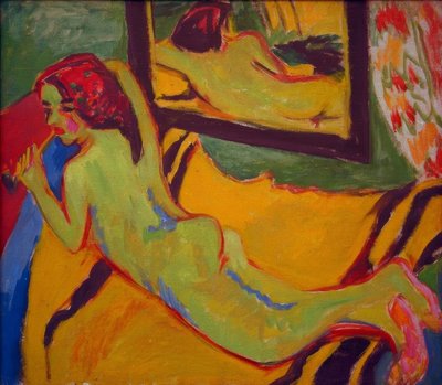 Desnudo reclinado frente al espejo de Ernst Ludwig Kirchner